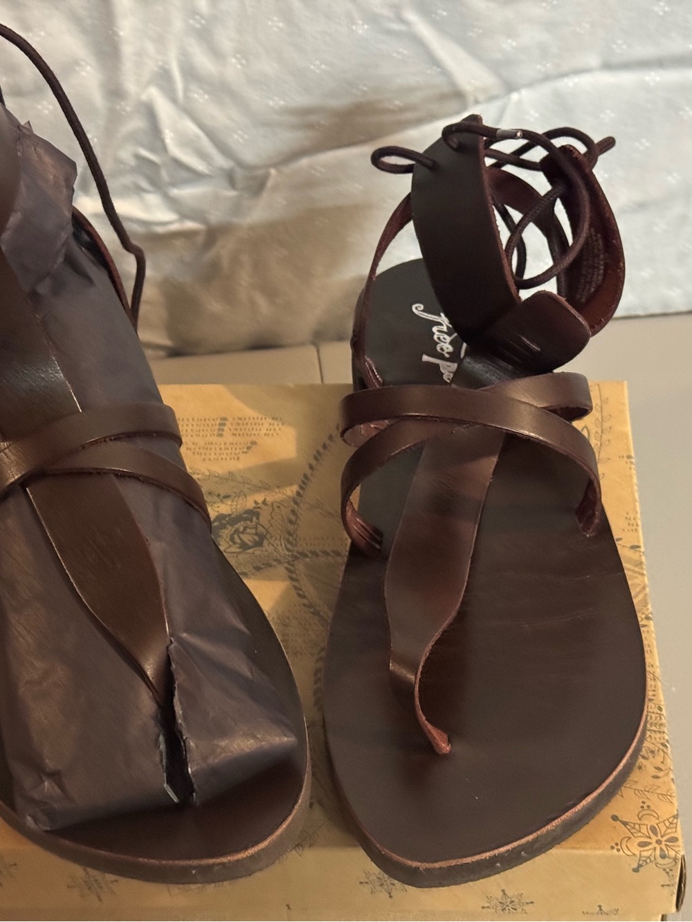 Free People Vacation Day Wrap Sandal in Oxblood - Picture 3 of 5